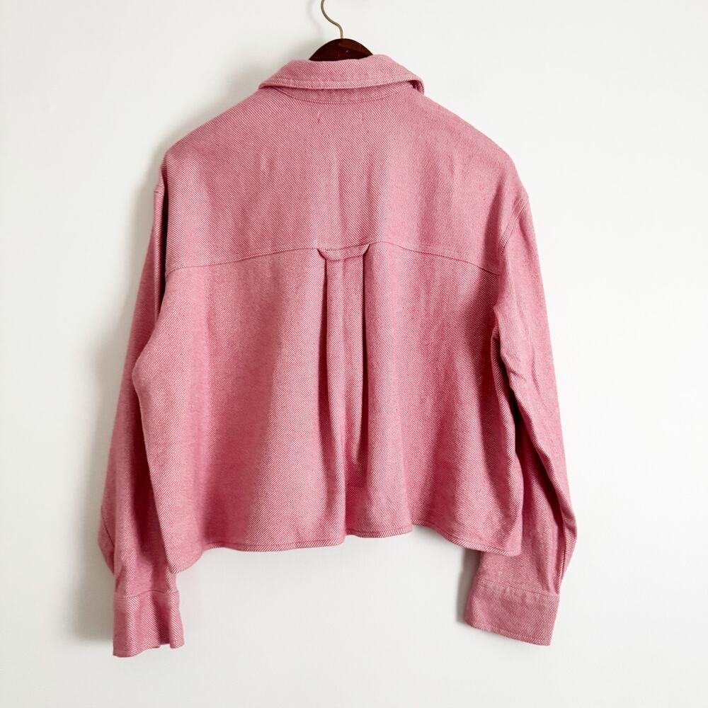 MADEWELL Flannel Cargo Button Up Shirt Nouveau Pink Melange Small S - Picture 8 of 11